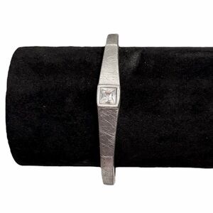 Silver Bracelet with Square Gemstone